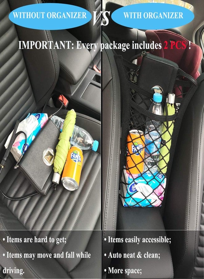 Kitbest Car Mesh Organizer (2 Pack), 3-Layer Car Storage Organizer Seat Back Net Bag, Barrier of Bac - Image 5