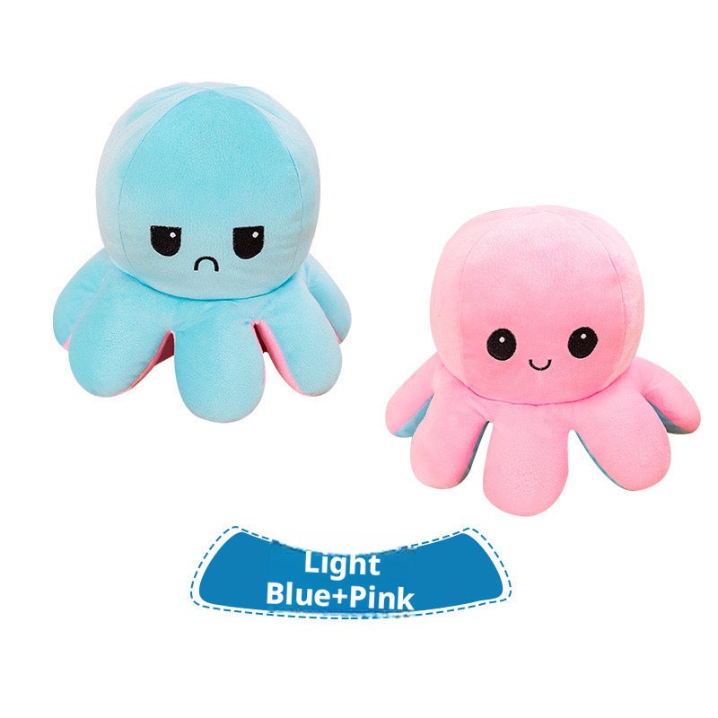 Cute Reversible Octopus Plush Toy, Couple Plush Doll, Schoolbag Accessory, Birthday Gift