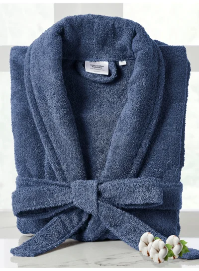 Donetella Unisex 100% Cotton Terry Bathrobe Large & Extra Large Size, 400 GSM, Luxurious & Absorbent, Ankle-Length with Shawl Collar & Pockets