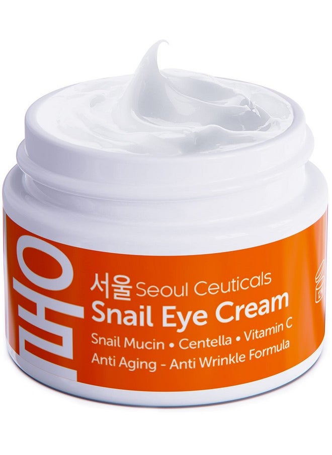 seoulceuticals SeoulCeuticals Korean Snail Mucin Eye Cream - 97.5% Snail Filtrate K Beauty Anti Aging Under Eye Anti Wrinkle Eye Treatment Cream 0.5oz  - Image 1