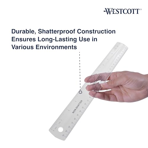 Westcott 12-Inch Flexible Shatterproof Rulers, Flexible Design with Easy-to-Read Markings, for Home, Office, Classroom, Back to School, School Supplies, 4 Pack - Image 5