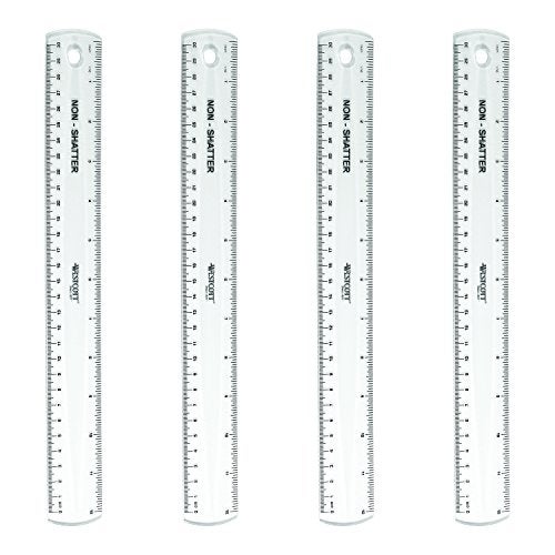 Westcott 12-Inch Flexible Shatterproof Rulers, Flexible Design with Easy-to-Read Markings, for Home, Office, Classroom, Back to School, School Supplies, 4 Pack - Image 1