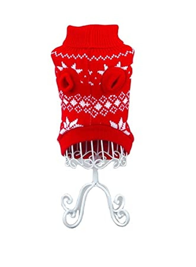 Gojira Pet Dog Cat Woolen Sweater Winter Clothes for Small Breed - Red - XXL - Image 2
