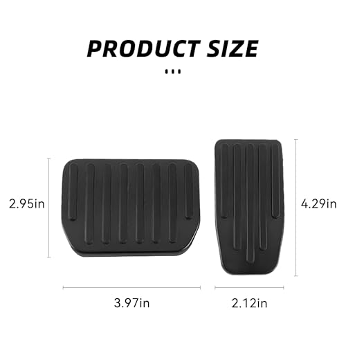 Alieemo 2PCS Aluminum Car Accelerator Pedal Covers, Vehicle Foot Pedal Pads Set, Non Slip Performance Automotive Brake Foot Rest Pedal Extenders Replacement Compatible with Model 3 Model Y (Black) - Image 2