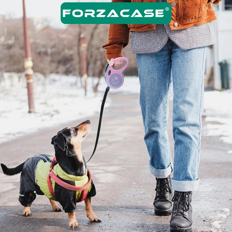 Forzacase Paw Patterned 3 Meter Automatic Retractable Dog Leash Mixed Color 1 Piece - FC859