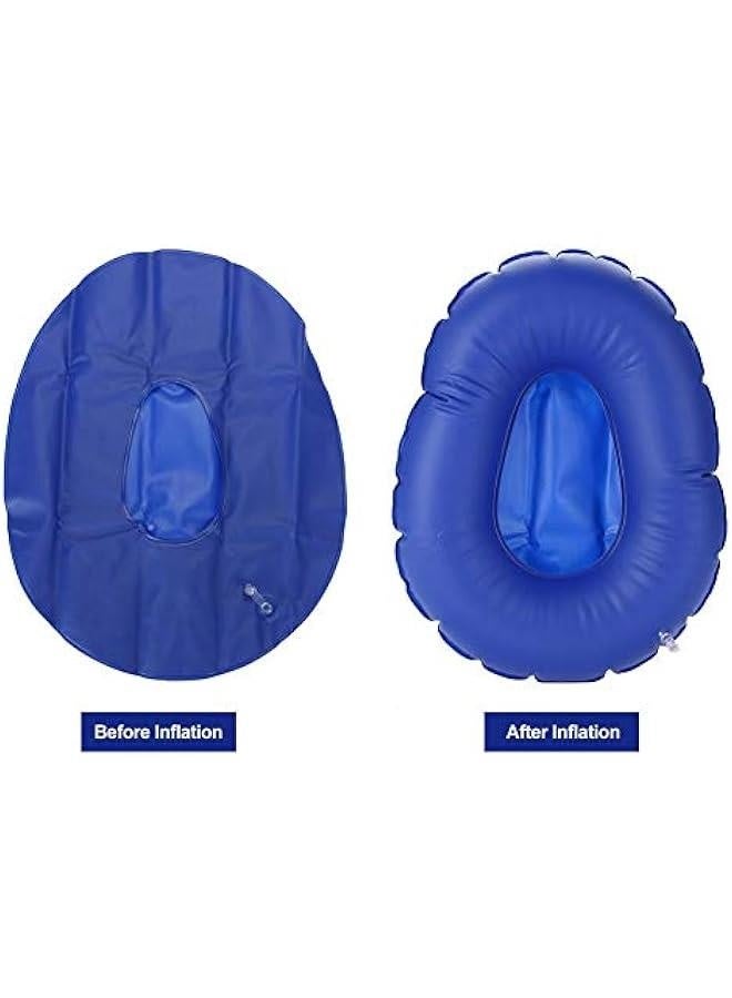 Professional Air Inflatable Potty Blue Seat Cushion Portative Chair Cushion Foldable Back Cushion - Image 2