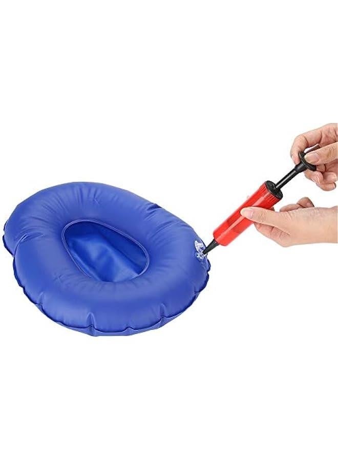 Professional Air Inflatable Potty Blue Seat Cushion Portative Chair Cushion Foldable Back Cushion - Image 1