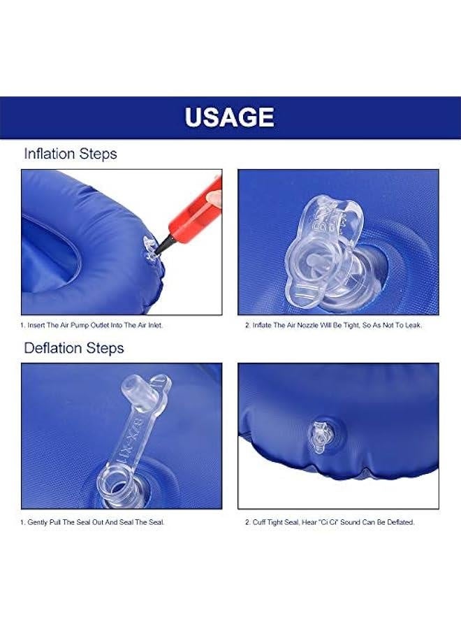 Professional Air Inflatable Potty Blue Seat Cushion Portative Chair Cushion Foldable Back Cushion - Image 4