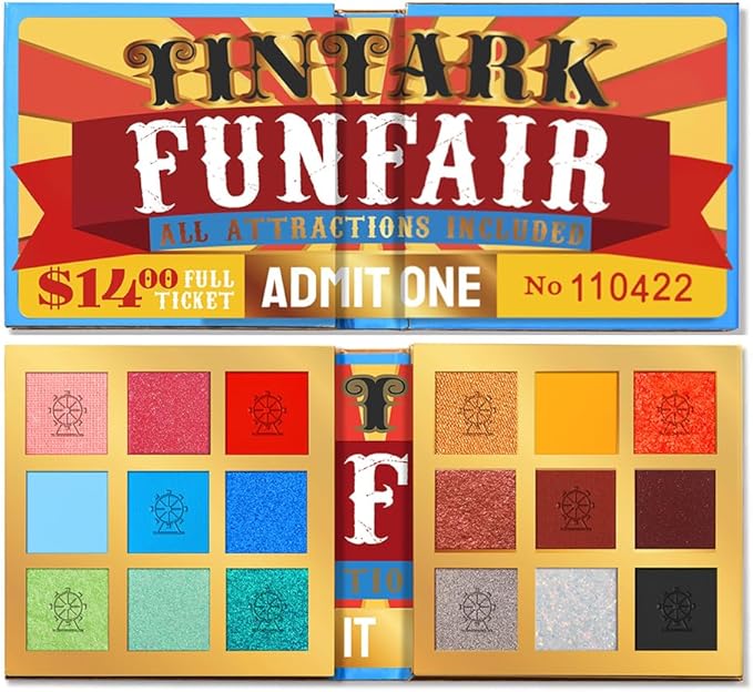 Tintark Eyes Cream Eyeshadow Palette Makeup Blue Pink Nude Brown Glitter Shimmer Matte Eye Shadow Pallets for Cute Popular Eye Make up 18 colors Ice Cream Original Design Talc Free Eyes Cream - Image 1
