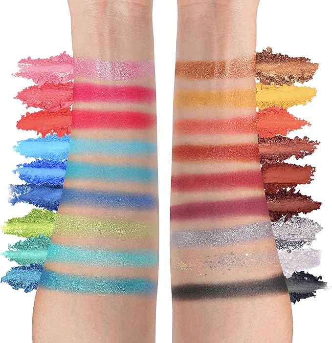 Tintark Eyes Cream Eyeshadow Palette Makeup Blue Pink Nude Brown Glitter Shimmer Matte Eye Shadow Pallets for Cute Popular Eye Make up 18 colors Ice Cream Original Design Talc Free Eyes Cream - Image 4