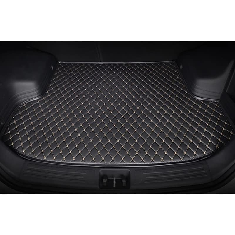 AutoZing® 7D Car Trunk/Boot/Dicky Mat Compatible for BMW 1 Series 118 PU Leatherette Anti Skid Layer Protection 100% Water Proof and Washable Color Black with Beige Thread - Image 1