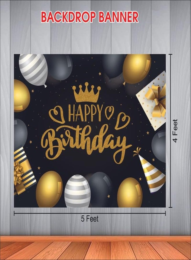 Party Baazaar Happy Birthday Backdrop Banner | Birthday Party Hanging Decoration Banner Supplies for Theme Party (Pack of 1, Multicolor, Size: 5X4 Feet) - Image 4