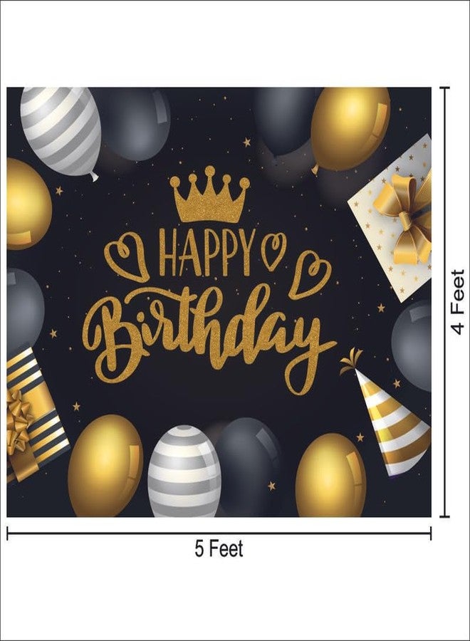 Party Baazaar Happy Birthday Backdrop Banner | Birthday Party Hanging Decoration Banner Supplies for Theme Party (Pack of 1, Multicolor, Size: 5X4 Feet) - Image 3