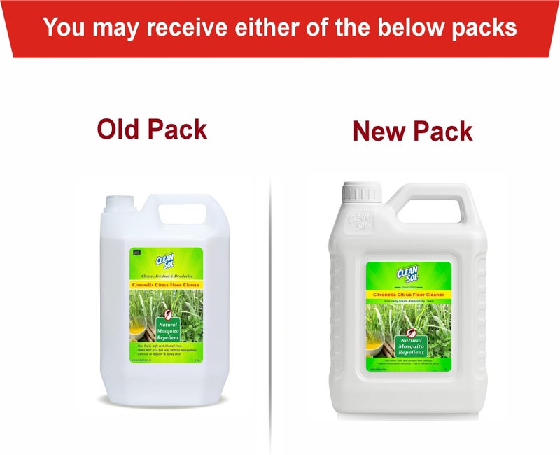 Cleansol Citronella Citrus Floor Cleaner Liquid – Natural Disinfectant & Eco-Friendly | Pet-Safe Multipurpose Herbal Floor Cleaner | Keeps Mosquitoes Away | 5 Litres - Image 2