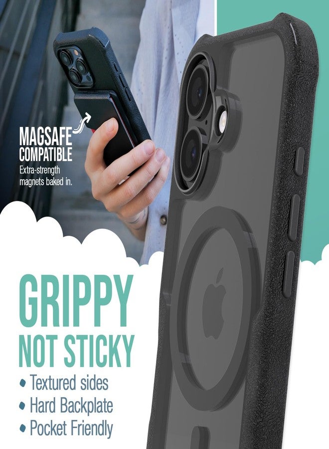 سمارتيش جراب حماية مغناطيسي Smartish® لهاتف iPhone 16 - جراب Gripzilla متوافق مع MagSafe [متين وقوي] جراب نحيف مدرع شديد التحمل مع حماية تم اختبارها ضد السقوط لهاتف Apple iPhone 16 - أسود شفاف - Image 2