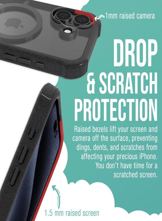 سمارتيش جراب حماية مغناطيسي Smartish® لهاتف iPhone 16 - جراب Gripzilla متوافق مع MagSafe [متين وقوي] جراب نحيف مدرع شديد التحمل مع حماية تم اختبارها ضد السقوط لهاتف Apple iPhone 16 - أسود شفاف - Image 4