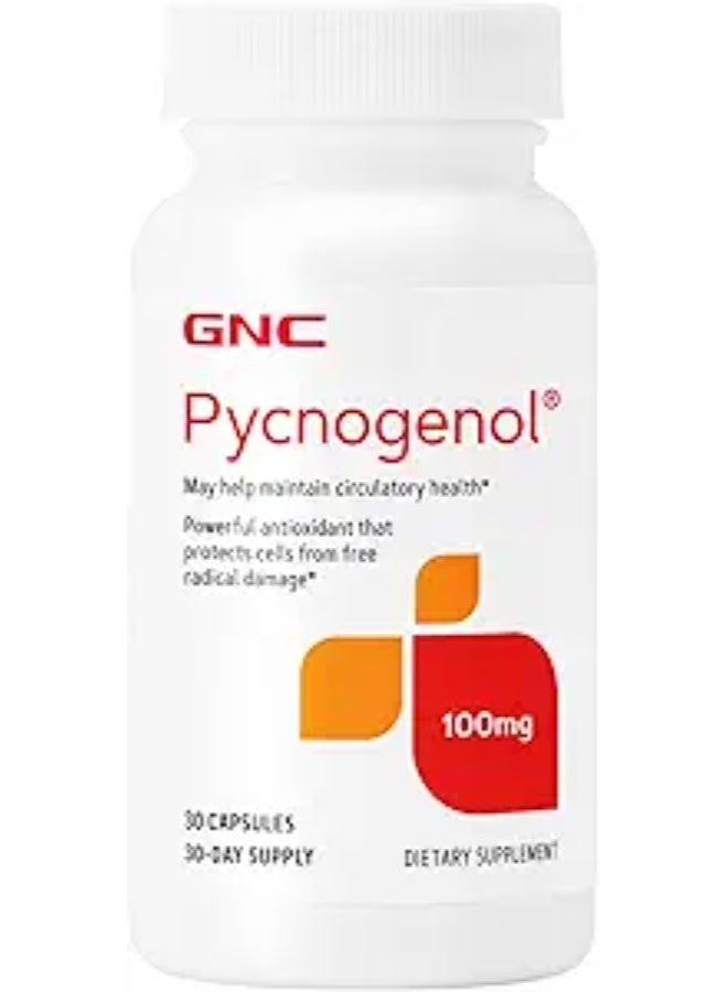 GNC Pycnogenol 100mg Supplement, Supports Circulatory Health, 30 Servings - Image 1
