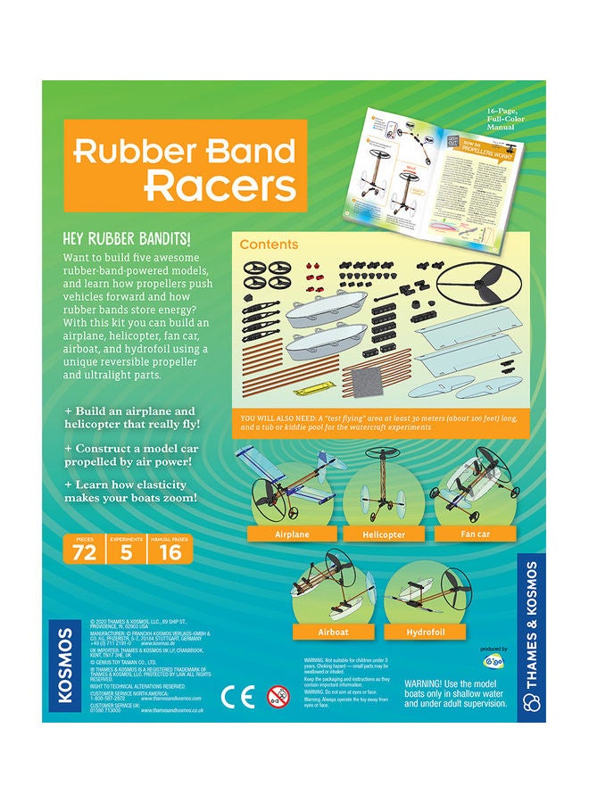 Thames & Kosmos | Rubber Band Racers Kit | Science Kit | Includes Color Education Manual | Science Toy for Kids 8+,Green - Image 3