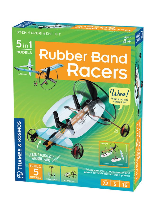 Thames & Kosmos | Rubber Band Racers Kit | Science Kit | Includes Color Education Manual | Science Toy for Kids 8+,Green - Image 1