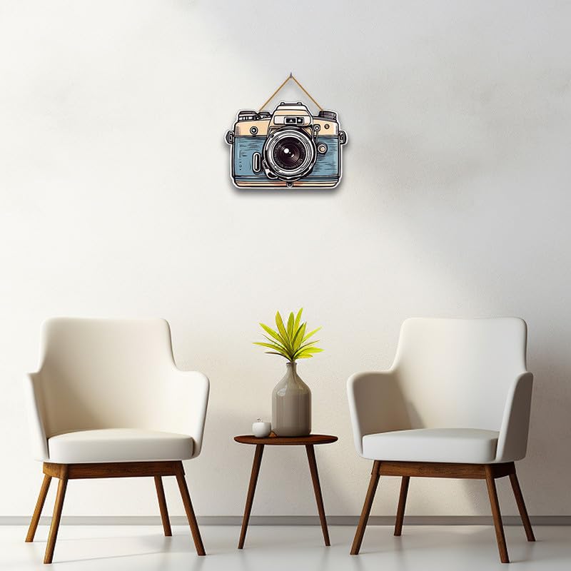Yey Camera Wall Hanging for Home Decor | Office | Living Room | Bedroom | Gifts | Quotes Decorative Items | House Decoration | Artworks Wall Hangings | Wall Art (Single piece Wall hanging, Multicolor) - Image 3