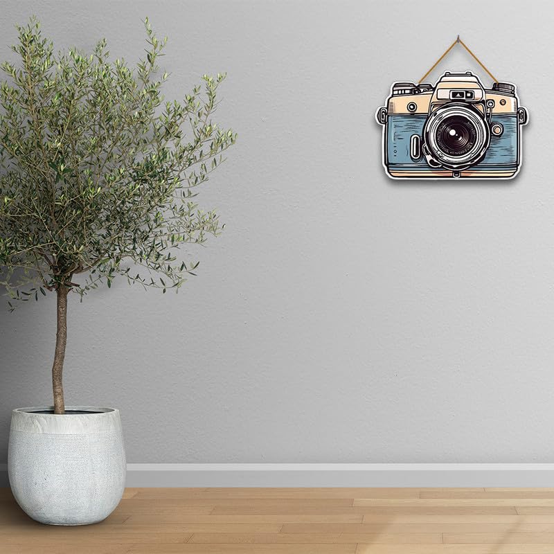 Yey Camera Wall Hanging for Home Decor | Office | Living Room | Bedroom | Gifts | Quotes Decorative Items | House Decoration | Artworks Wall Hangings | Wall Art (Single piece Wall hanging, Multicolor) - Image 2