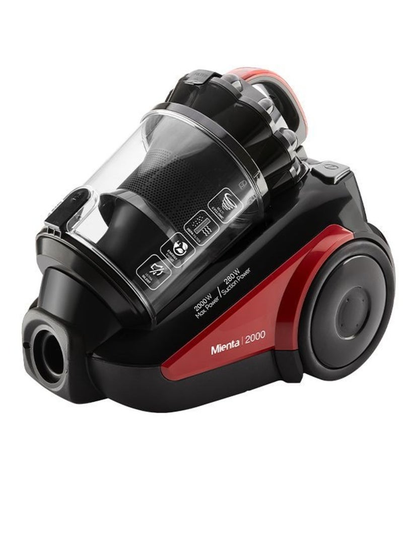 ميانتا مكنسة كهربائية ميانتا، 2000 وات، 2.5 لتر، VC19604B - اسود احمر - Image 1