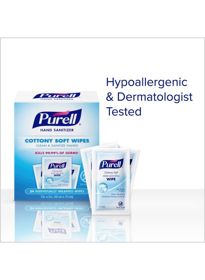 PURELL Cottony Soft Hand Sanitizing Wipes, Clean Scent, 24 Individually Wrapped Wipes (Pack of 4 Boxes) - 9029-04-CMR - Image 5