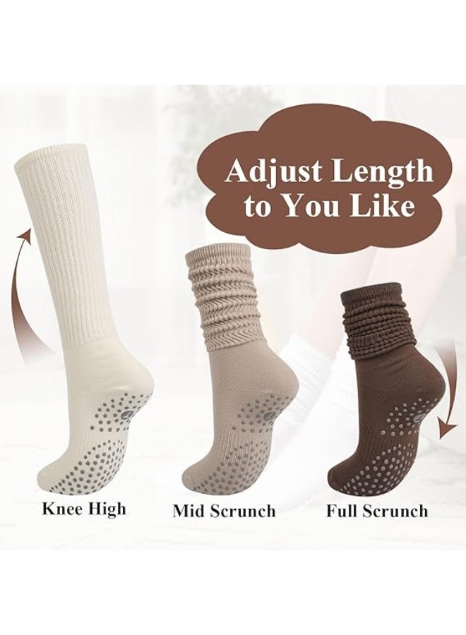 JoyousSto 3 Pairs Grip Pilates Socks for Women, Non-Slip Yoga Slouch Socks for Barre, Comfortable Slipper Socks for Hospital, Workout, Ideal for Exercise, Fitness, and Relaxation - Image 2