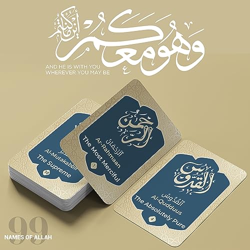 Briston 99 Names of Allah Flashcards – Asma Ul Husna Arabic and English Learning Cards with Quranic Verses, Pronunciation, and Meanings – Islamic Study Aid, Muslim Gift for Ramadan, Eid, Kids & Adults Briston - Image 5