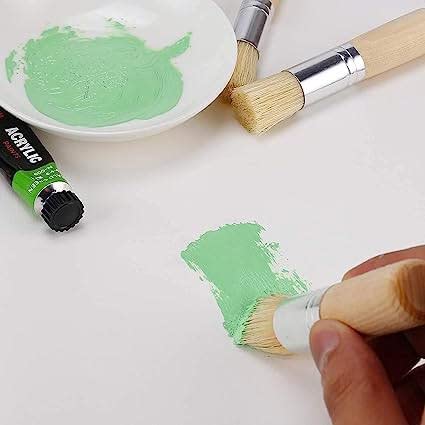 SCHMIDT Wooden Stencil Brush (Set of 3), PureNatural Bristle Brushes Perfect for Acrylic Painting, Oil Painting, Watercolor Painting, Stencil Project, Card Making and DIY Art Crafts - Image 2