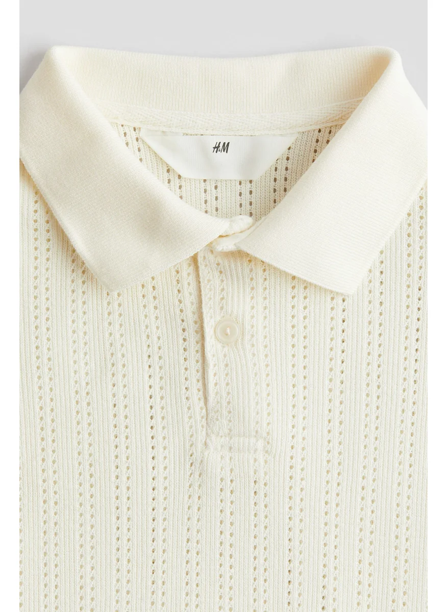 H&M Pointelle-Knit Polo Shirt