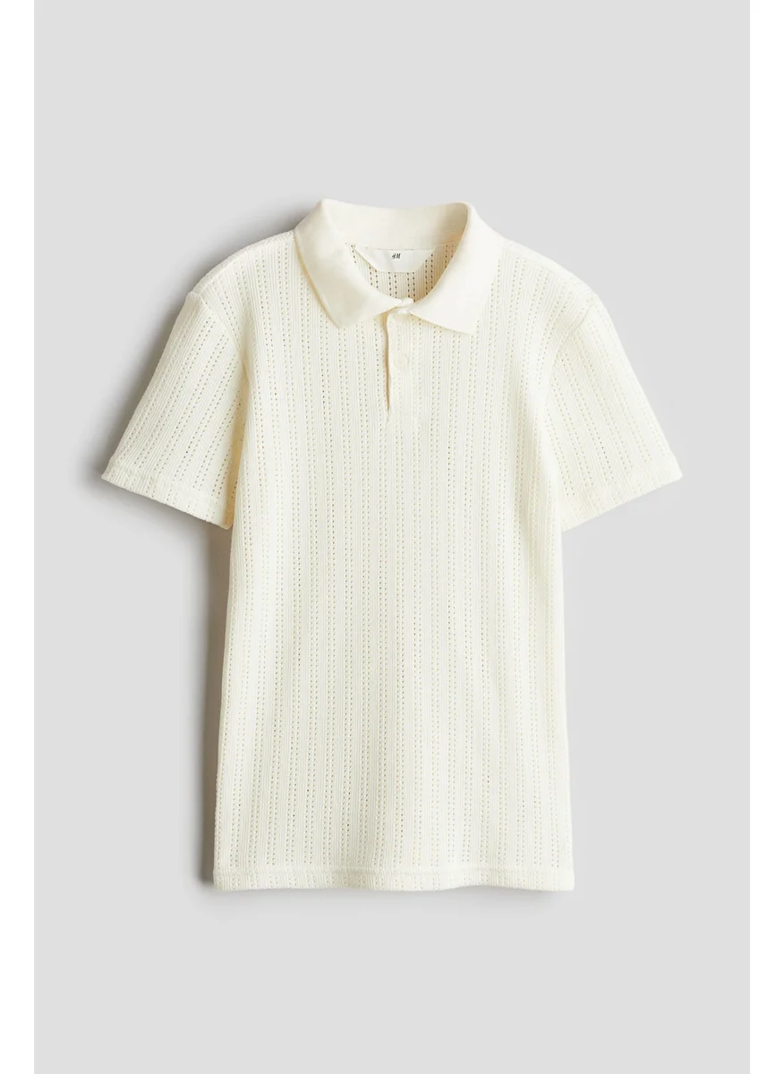 H&M Pointelle-Knit Polo Shirt