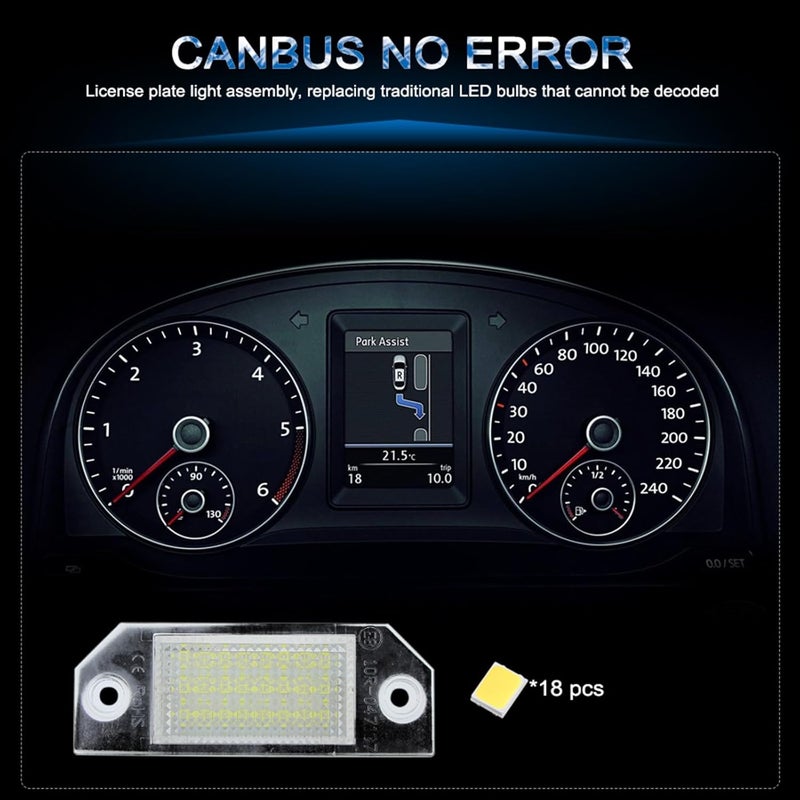 QASULER 2Pcs LED License Plate Lights for Focus C-MAX MK2 - Image 4