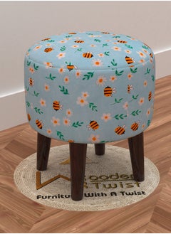 Wooden Twist Wooden Twist Harlequin Puffy Ottoman Stool For Living Room  - Image 1