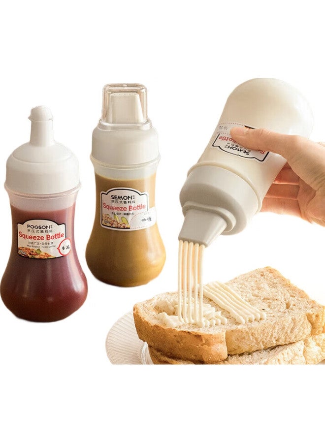 All-round Squeeze Bottle 2-Pack, Kitchen Tomato Salad 5-Hole Squeeze Bottle, Sauce Bottle, Condiment Bottle, Oil Dispenser, 350Ml - Image 2