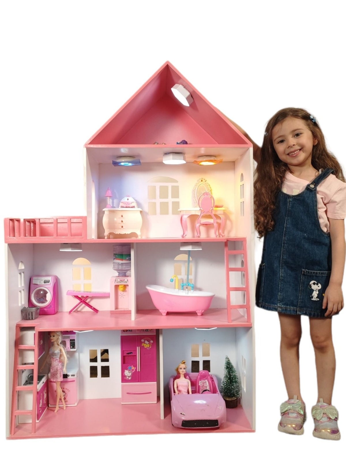 Generic Dream Wooden Doll house rooms with Balcony (fit Barbie