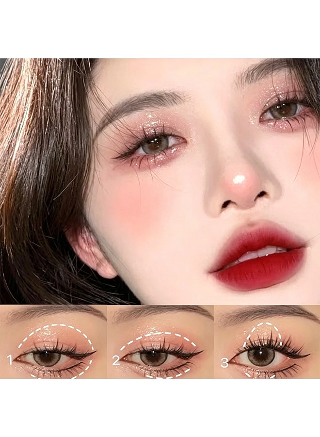 dikalu 20-Color Eyeshadow Palette, Highlighter Pearly & Shimmer Earth Color Tone, Eye Contouring & Brightening Eyeshadow Powder, Long Lasting Smudge Proof Not Fall Out Cosmetics #sakura - Image 5