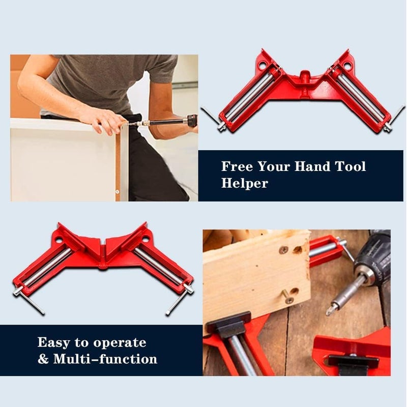 NIKTION Corner Clamps for Woodworking 90 Degree Right Angle Clamps Set of 4Pc Adjustable Corner Square Clamp for Picture Frames Welding Fishtanks Cabinets Shelf Holder DIY Hand Tool - Image 4