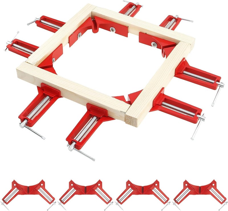 NIKTION Corner Clamps for Woodworking 90 Degree Right Angle Clamps Set of 4Pc Adjustable Corner Square Clamp for Picture Frames Welding Fishtanks Cabinets Shelf Holder DIY Hand Tool - Image 3