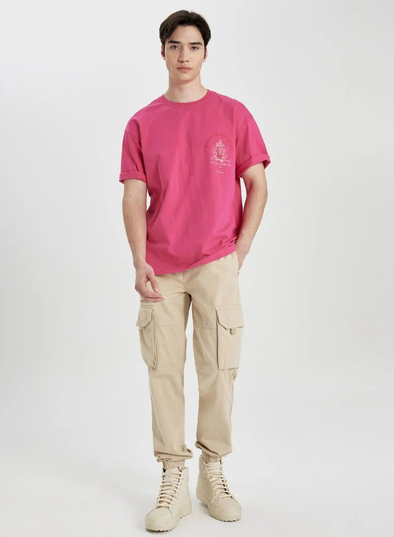 DeFacto Comfort Fit Crew Neck Printed T-Shirt