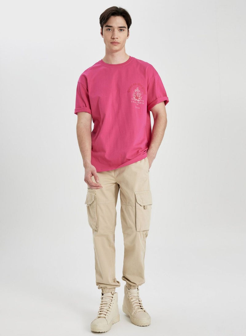 DeFacto Comfort Fit Crew Neck Printed T-Shirt - Image 4
