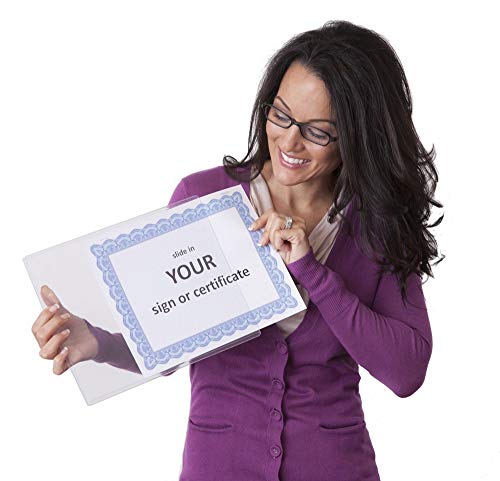 Trainers Warehouse Set of 25 DocU-Sleeves 8.5x11 ++P L U S++ backings to Hang & Display | Perfect Clear Plastic Document Protector & Certificate Frame - Not Too Flimsy & Not Too Rigid - Image 3