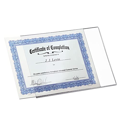 Trainers Warehouse Set of 25 DocU-Sleeves 8.5x11 ++P L U S++ backings to Hang & Display | Perfect Clear Plastic Document Protector & Certificate Frame - Not Too Flimsy & Not Too Rigid - Image 1
