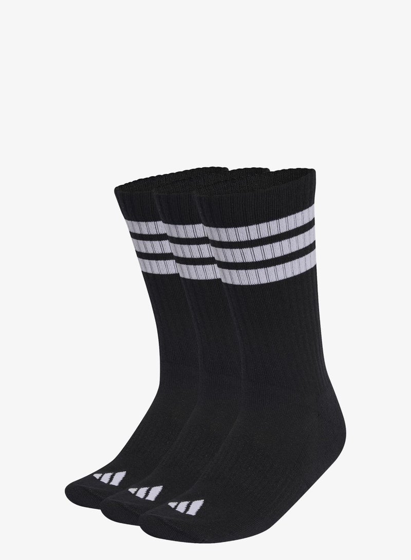 اديداس مجموعة بثلاثة أزواج من جوارب 3-STRIPES CUSHIONED SPORTSWEAR CREW - Image 1