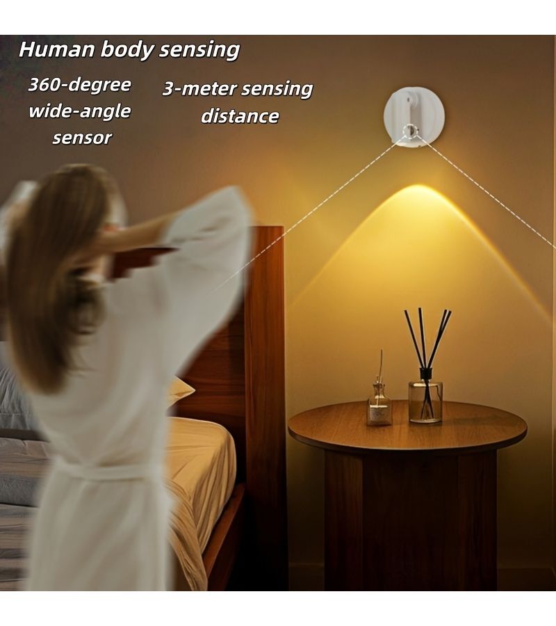 Modern LED Rechargeable Wall Light With Dimmable Ambient Lighting Black Spotlight Three Colors Adjustable Rotatable Magnetic Installation For Living Room Bedroom Dressing Table Hallway Staircase - Image 5