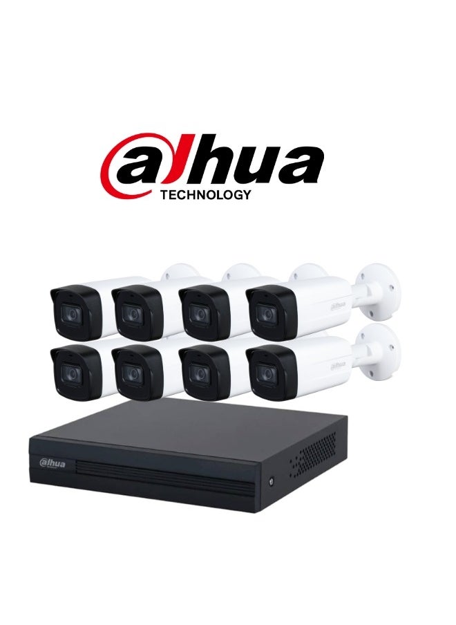 Dahua 8PCS ANALOG DAHUA OUTDOOR BIG CAMERA KIT 5MP  - Image 1