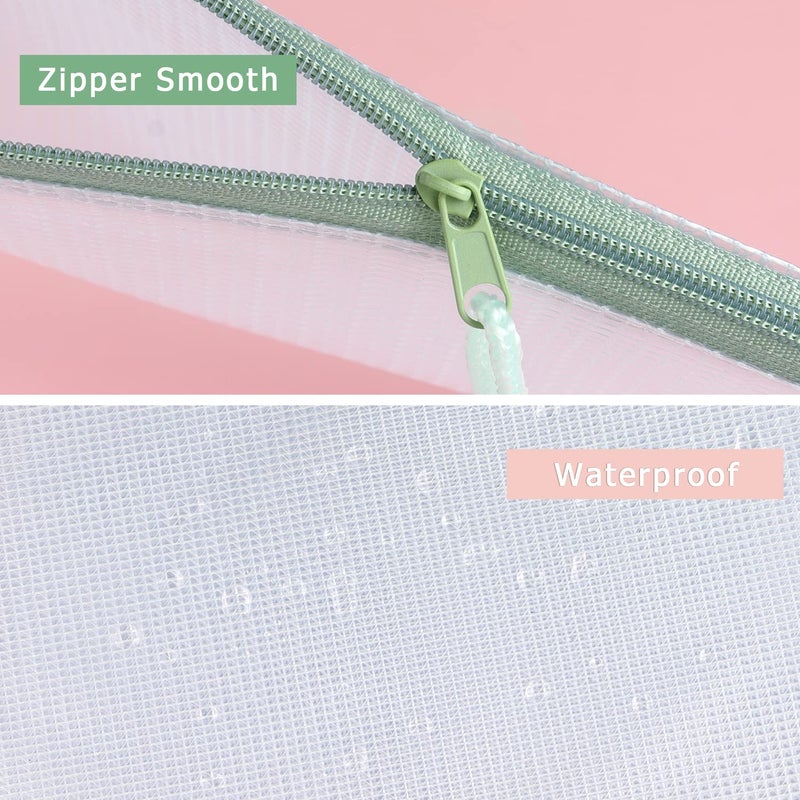 Tamaki 6 Pack Mesh Zipper Pouch Bags Waterproof Zipper Bags Durable Pouches for Organization Bag Board Game Storage, Document Bag Letter/A4 - Image 4