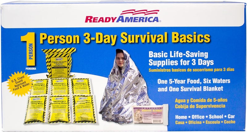 QUAKEHOLD! Ready America 1-Person 3-Day Emergency Survival Kit with Food, Water, and Blanket - Image 3