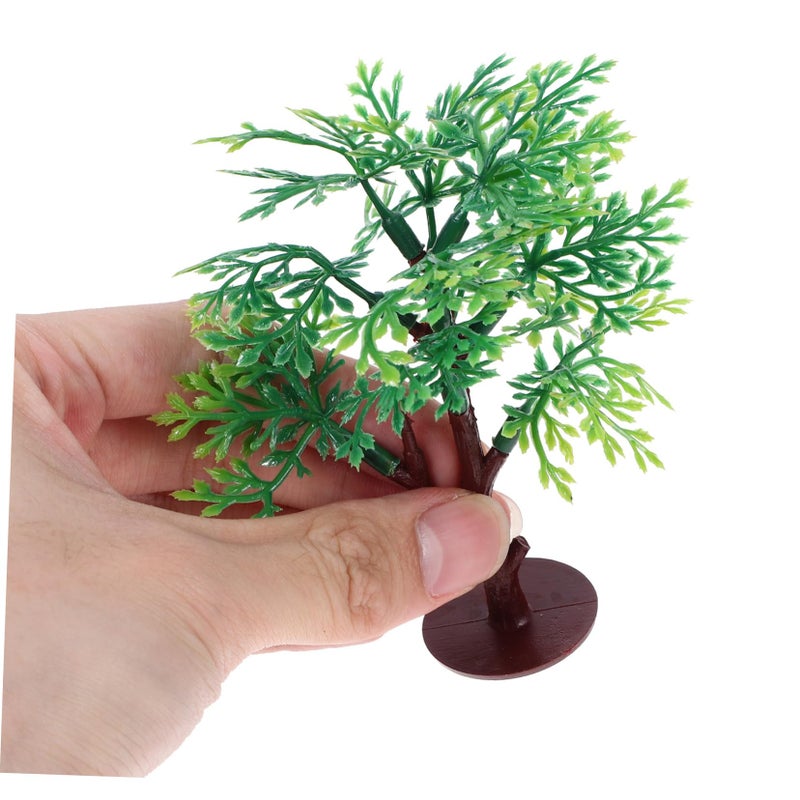 أشجار اصطناعية مصغرة لتزيين نماذج DIY 12 قطعة ديكور المناظر الطبيعية الخضراء - Image 5