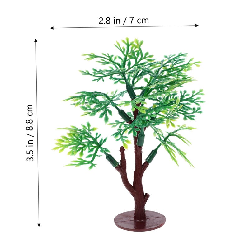 أشجار اصطناعية مصغرة لتزيين نماذج DIY 12 قطعة ديكور المناظر الطبيعية الخضراء - Image 3